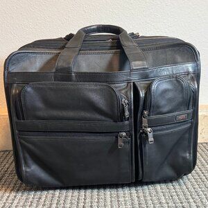 Tumi Leather Rolling Expandable Briefcase